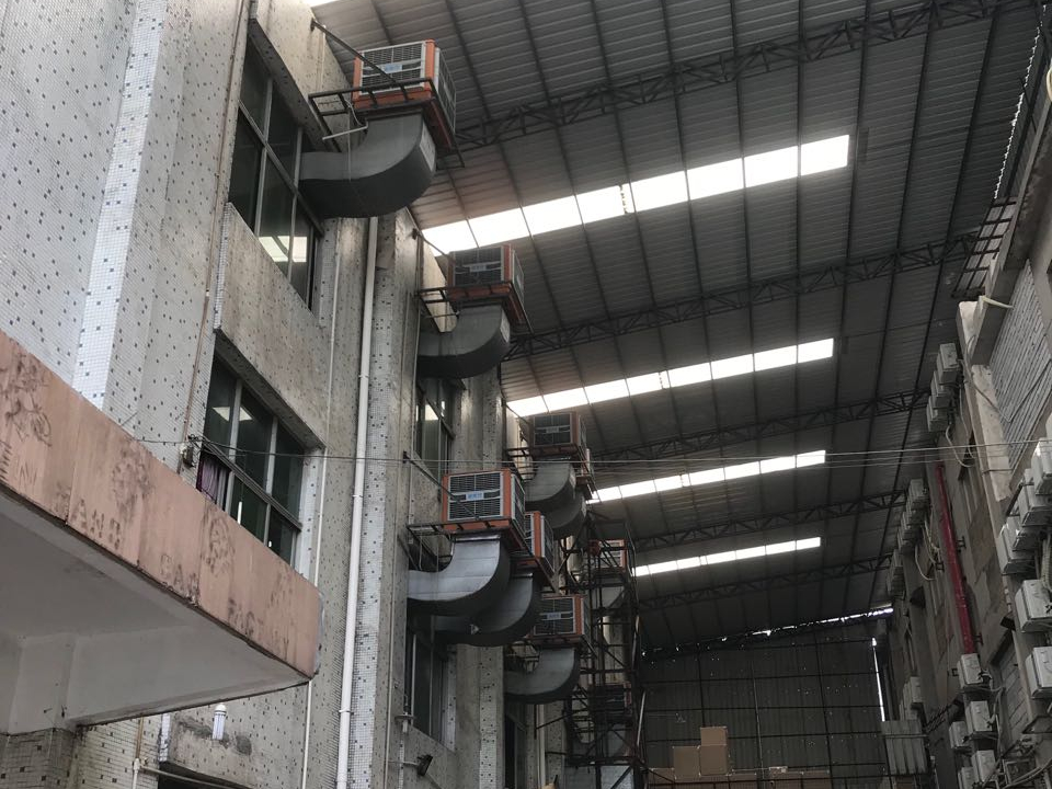 手袋廠針車車間環(huán)?？照{降溫工程
